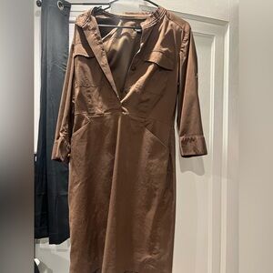 Brown Button-Up Dress